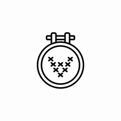 embroidery stitch icon sign vector