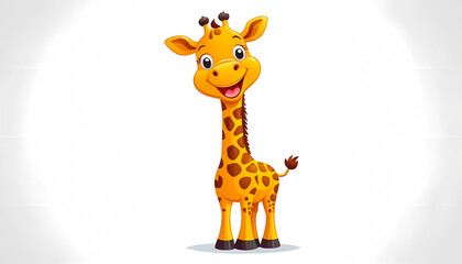 Cheerful Giraffe Cartoon Illustration