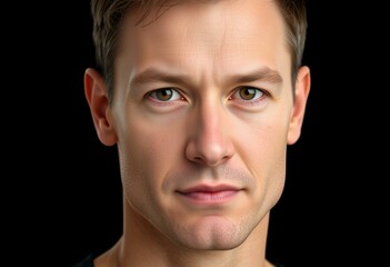 Fototapeta premium Male portrait on black background