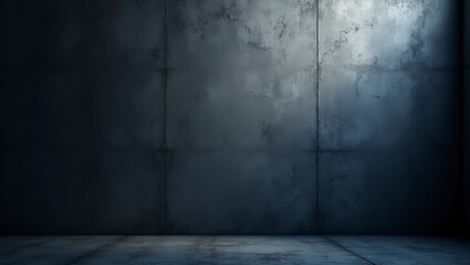 Moody dark concrete wall background mockup, rough and industrial texture, dramatic lighting from one side, ideal for modern product display or tech branding.