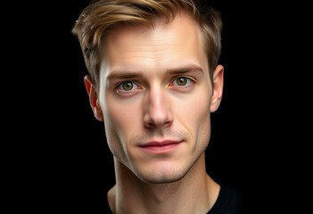 Fototapeta premium Male portrait on black background