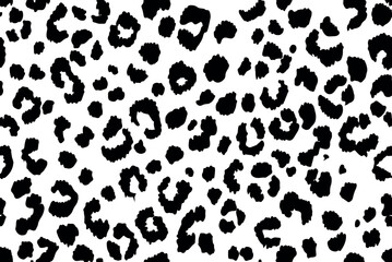 Abstract animal skin leopard seamless pattern design. Jaguar, leopard, cheetah, panther fur. Black and white seamless camouflage background.