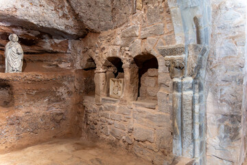 Cenotaph of St. M&iacute;ll&aacute;n, Monastery of Suso in San Millan de la Cogolla, La Rioja, Spain