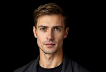 Obraz premium Male portrait on black background