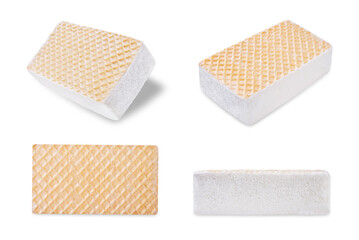 Vanilla Ice Cream Bar with Waffles on a white isolated background