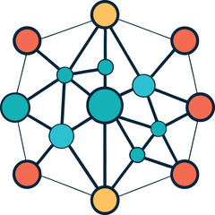  Neural network icon on transparent background
