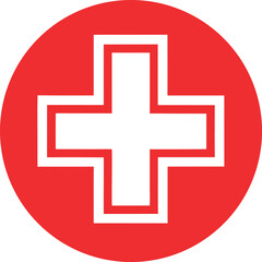 Obraz premium Red Cross Medical Symbol Representing Healthcare and Emergency Aid
