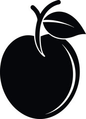 Aprium fruit silhouette on transparent background