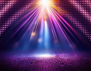 disco party background with spotlight on stage for banners cards flyers social media wallpapers etc