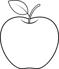 ambrosia apple line art vector icon on transparent background