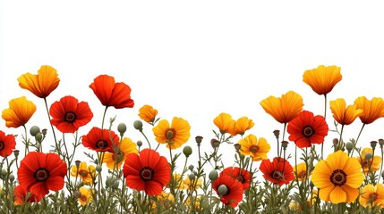 Obraz premium Pixel Art Featuring Colorful Blooms of Pink, Purple, and Orange with Green Foliage on a White Background