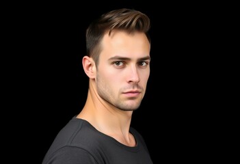 Fototapeta premium Male portrait on black background