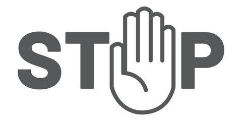 Stop icon logo design. stop road sign. hand stop sign and symbol. Do not enter stop red sign with hand