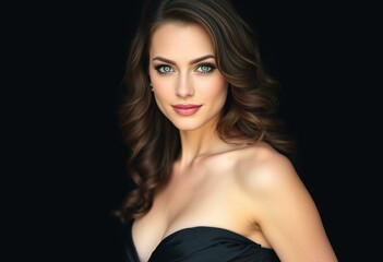 Naklejka premium Glamorous woman in evening gown