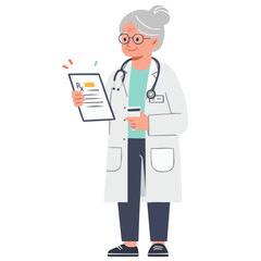 Elderly woman holding prescription - senior lady carefully examining medication prescription, her face showing concern and wisdom of life experience in medical matters.