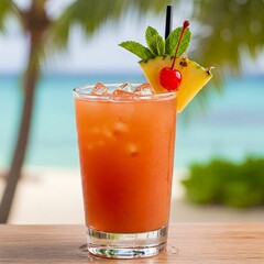 Obraz premium An orange crush cocktail on the beach