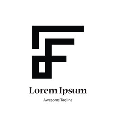 Obraz premium ff letter creative black logo design