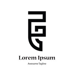 fg letter creative black logo design