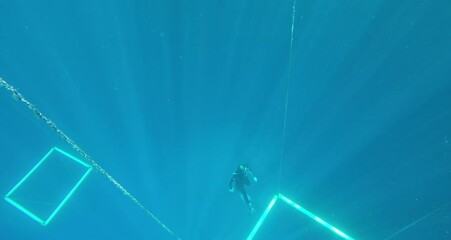 Free Diver at Blue Hole