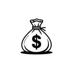 Financial Icon with Dollar Sack, financial money sack icon, dollar sack icon design, savings money sack vector