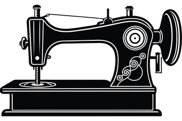 sewing machine clip art vector illustration