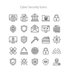 Cyber Security icons set  vector design 