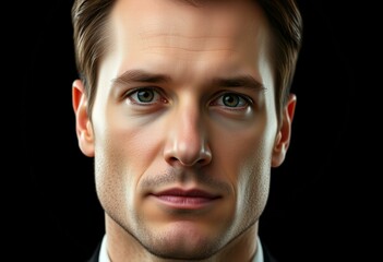 Fototapeta premium Male portrait on black background