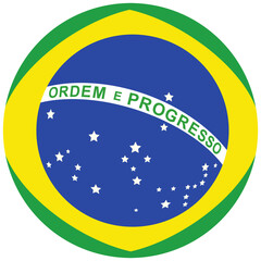 Geometrical figure of the flag of Brazil in the form of a sphere. The concept of statehood