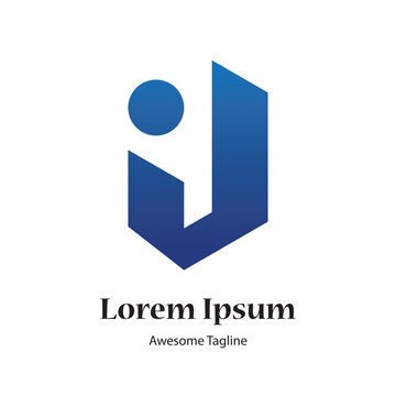 ij letter creative logo design icon