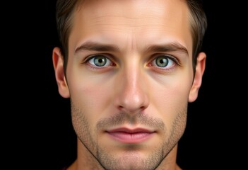 Fototapeta premium Male portrait on black background