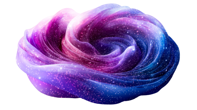 Swirling galaxy cosmic nebula cloud shape, cut out transparent