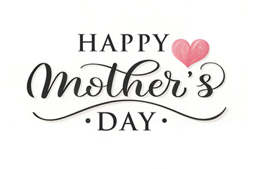 Obraz premium elegant happy mother’s day greeting typography with heart – celebration card design