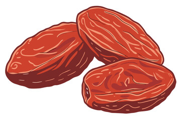 11 Dried raisins, macro photography, vibrant red color, wrinkled texture, shiny surface, isolated on white background, high detail, soft lighting, food photography, glossy appearance, transparent high