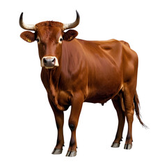 A cow farm animal and dairy animal cattle isolated on transparent background