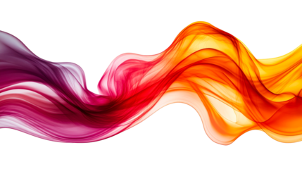 Abstract wavy flowing ribbon form, color gradation, cut out transparent