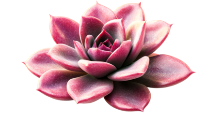 Rosette succulent, vibrant magenta, garden plant, cut out transparent