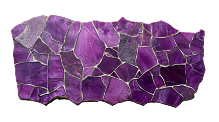 Fragment of purple stone mosaic, cut out transparent