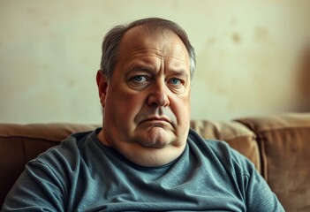 A melancholic portrait of a middle-aged man