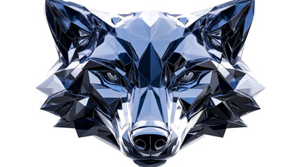 Geometric animal head, polygonal design, cut out transparent