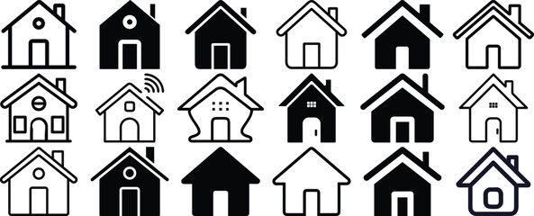 Collection of Home Icons House Symbols for Website Design