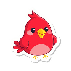 kawaii bird sticker icon 
