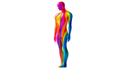 Colorful Figure with Glossy Surface, cut out transparent