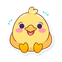 kawaii bird sticker icon 