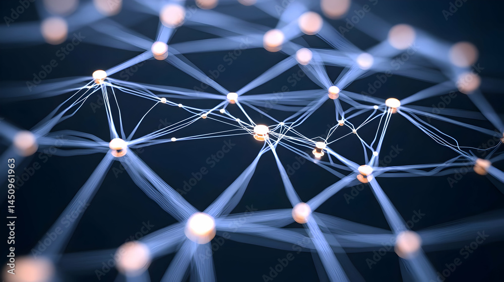 Poster abstract network design with glowing points and lines