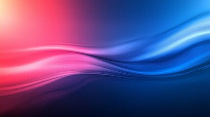 Naklejka premium Abstract Flowing Blue and Pink Light Waves on a Gradient Background with Smooth Motion Effect