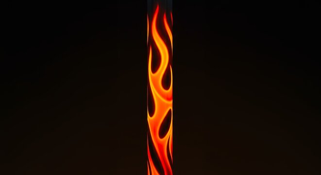 Orange and black flame design object
