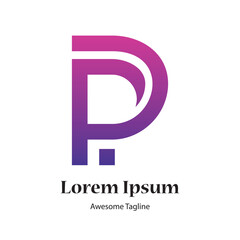 Fototapeta premium p letter abstract creative logo design icon