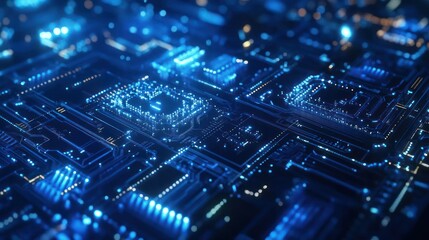 Obraz premium Abstract circuit board close-up (1)