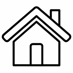 Home interface icon on white background 