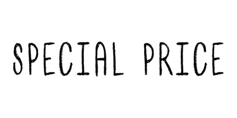 Special price lettering Handwritten word Modern brush calligraphy Template for marketing ad, print, web, banner, poster, flyer Ink illustration